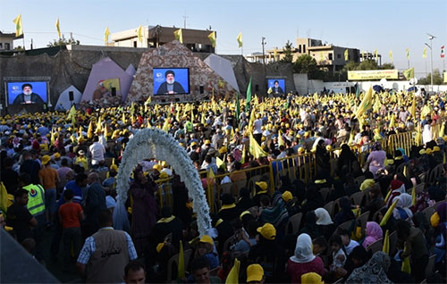 Hezbolá celebra el primer aniversario de la liberación de la sierra oriental del Líbano Hezbolá advierte a los conspiradores contra la Resistencia: No jueguen con fuego